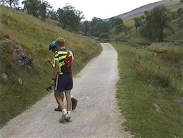 Partway up the long path from Clapham to Ingleborough Cave, 15.4 miles from Slaidburn
